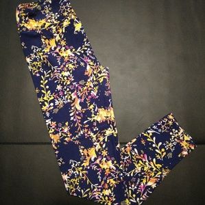 Lularoe OS leggings multicolor flowers